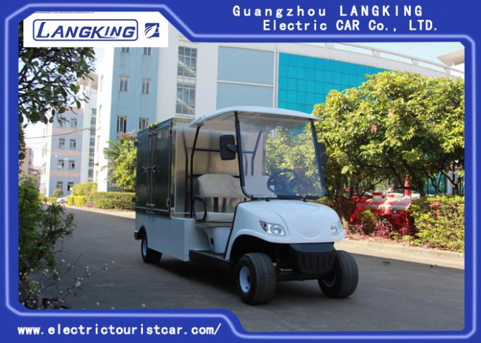 24km/H 2 Passenger Golf Cart , Enclosed Cargo Box Golf Cart 15% Climbing Ability