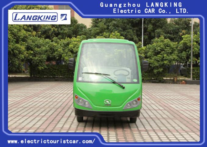 8 Seater Green Electric Tourist Car Mini Tour Bus 18% Climbing Ability