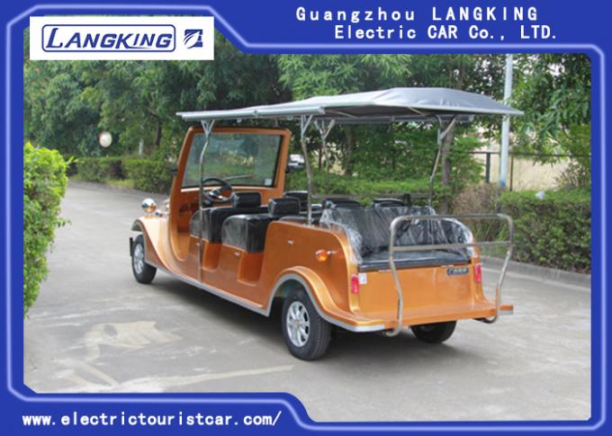 Golden 8 Passenger Electric Classic Cars , golf car ,48V Retro Golf Cart 28km/H Max Speed for pack