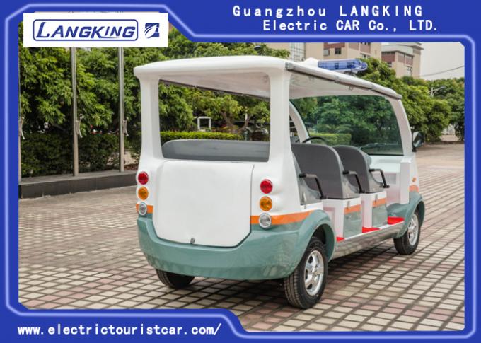 City Street 8 Seats Electric Patrol Car Fiber Glass Body Seats Material With Curtain