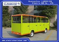 Green Electric Tourist Car With Semi Closed Door / Electric Sightseeing Bus