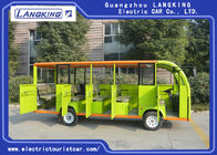Green Electric Tourist Car With Semi Closed Door / Electric Sightseeing Bus