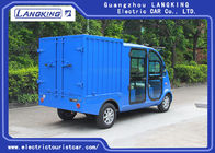 Blue Color Electric Patrol Car 4kW DC Motor Driven Battery Powered Carry Van With Enclosed Cargo Box