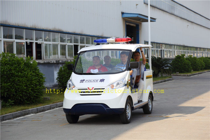 Multi Color 4 Passenger Electric Patrol Car For Security Cruise With Caution Light