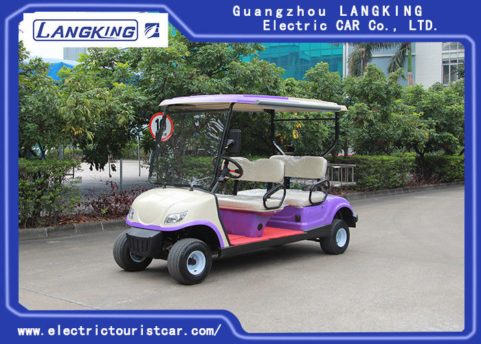 Sponge + Artificial Leather Seats Electric Golf Carts / 4 Passenger Golf Cart With Roof