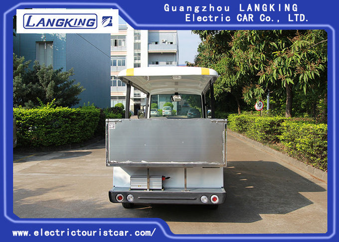 Cool 11 Seats Cargo Electric Sightseeing Vehicle With Small Toplight 72V 7.5KW