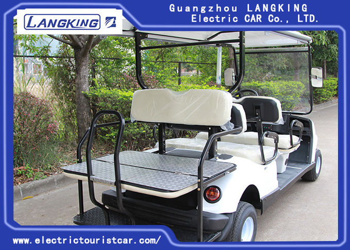 White Color 48V 3KW DC Motor Electric Golf Carts With 6 Seats Easy Operated