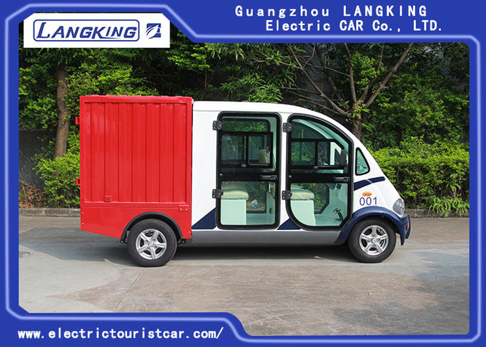 4/5 Seats Electric Patrol Car Iron Cargo Box Container Electric Cargo Van With Customized Dimension