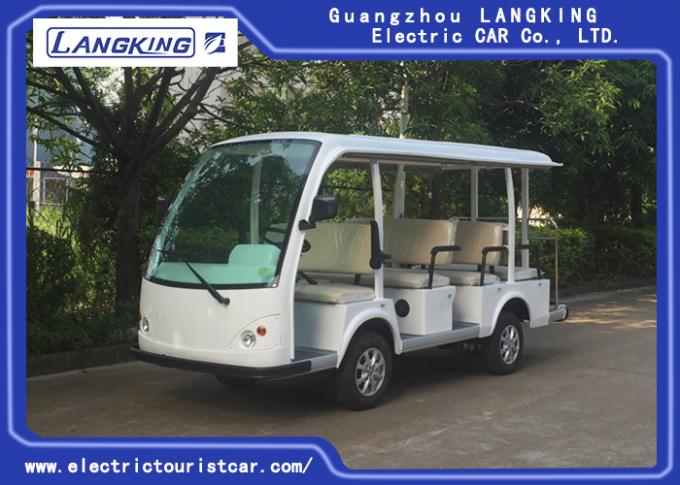 Fashion White 11 Person Electric Sightseeing Bus For Hotel / Real  Estate 0