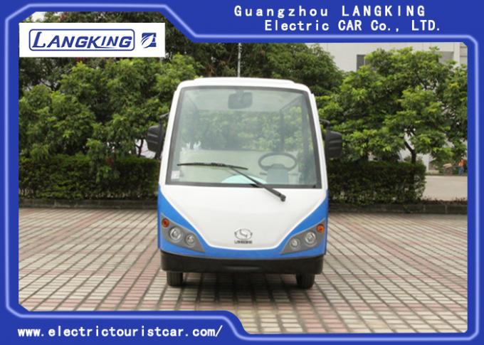 Blue / White 72V Electric Sightseeing Car , 11 Person Electric Passenger Bus