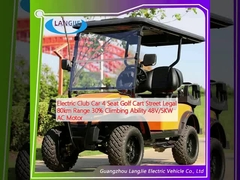 Electric Club Car 4 Seat Golf Cart Street Legal 80km Range 30% Climbing Ability 48V/5KW AC Motor