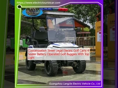 Customization Street Legal Electric Golf Carts 4 Seater Battery Operated Golf Buggies With Top Light 