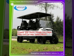 8 Seater 5KW Electric Vintage Cars Classic Retro Golf Cart Max. Speed 28km/h