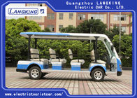 Blue / White 72V Electric Sightseeing Car , 11 Person Electric Passenger Bus
