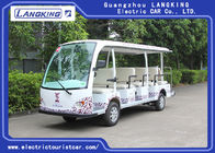 White Tourist Electric Sightseeing Car With 14 Seats Battery Operated 72V 5.5KW