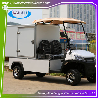 Two Seats Electric Utility Golf Cart 48V AC Hotel Buggy Car With Roof Cargo Box