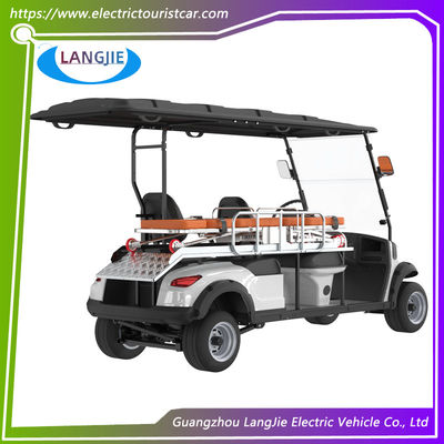 2 Seats+1 Bed Electric Golf Carts  AC Motor 5KW Electric Ambulance Car For Hospital