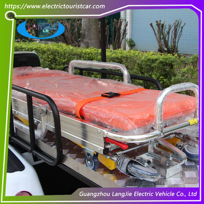 2 Seats+1 Bed Electric Powered Golf Carts  AC Motor 5KW Electric Ambulance Car For Hospital