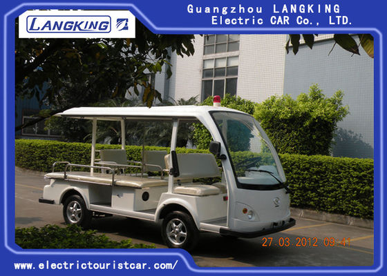 White Hospital Electric Tourist Car 18% Climbing Ability 28km/H Max Speed