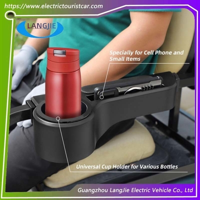 Universal Golf Cart Rear Seat Kit EZGO Armrest Black Cup Holder Detachable For Easy Cleaning
