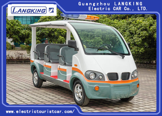 City Street 8 Seats Electric Patrol Car Fiber Glass Body Seats Material With Curtain