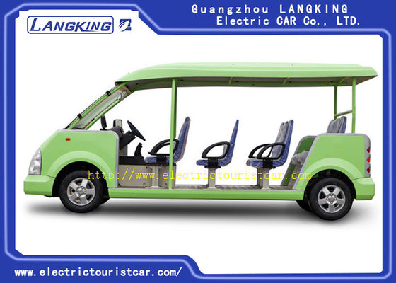 Capacious 11 Seats Green Electric Shuttle Car Resort Vehicles High Performance