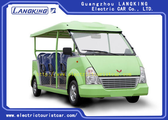 Capacious 11 Seats Green Electric Shuttle Car Resort Vehicles High Performance