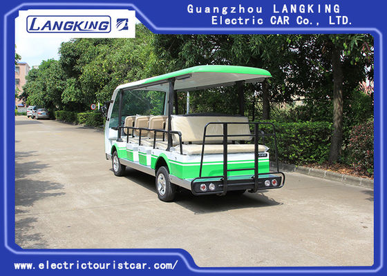 Green / White Electric Shuttle Car / 7.5KM Motor 72V 14 Seater Electric Golf Carts For Park