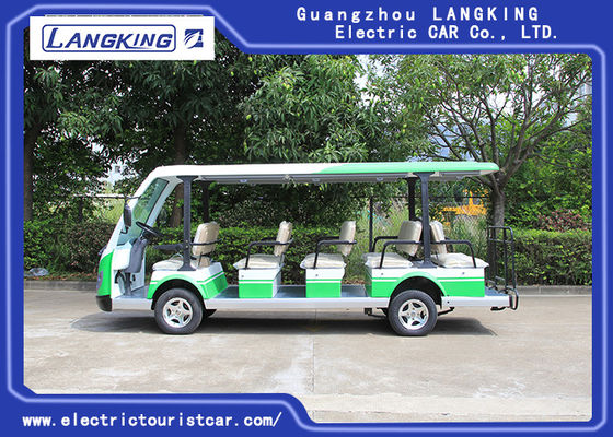 Green / White Electric Shuttle Car / 7.5KM Motor 72V 14 Seater Electric Golf Carts For Park