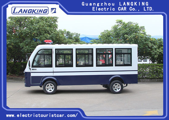 White 11 Seater Electric Shuttle Car Equipped With Effective Shock Absorb / Door