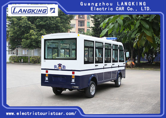 White 11 Seater Electric Shuttle Car Equipped With Effective Shock Absorb / Door