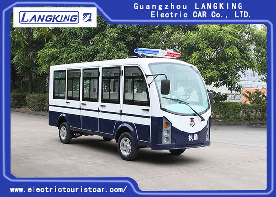 White 11 Seater Electric Shuttle Car Equipped With Effective Shock Absorb / Door