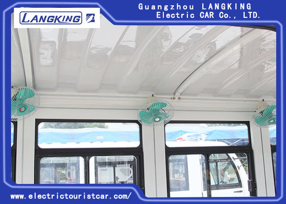White 11 Seater Electric Shuttle Car Equipped With Effective Shock Absorb / Door