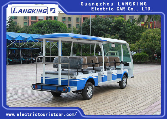 72V 14 Seats Electric Shuttle Vehicles For Multi Passenger 28km/H Max. Speed Balck Seat With Curtain