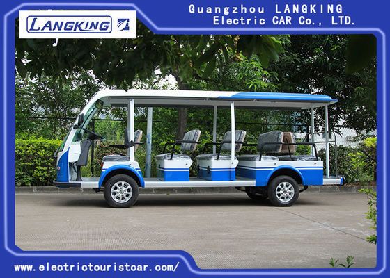72V 14 Seats Electric Shuttle Vehicles For Multi Passenger 28km/H Max. Speed Balck Seat With Curtain