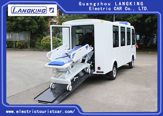 Customized Color Electric Golf Cart Ambulance 8 Seats + 1 Bed 72V /7.5KW AC Motor