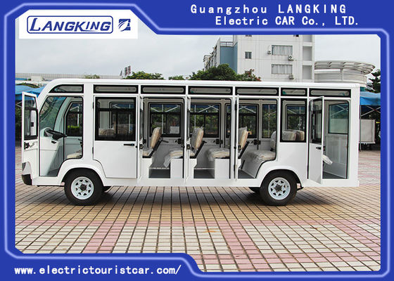 Four Wheels Electric Shuttle Bus 23 Seats With Door / Electric Mini Bus AC Motor