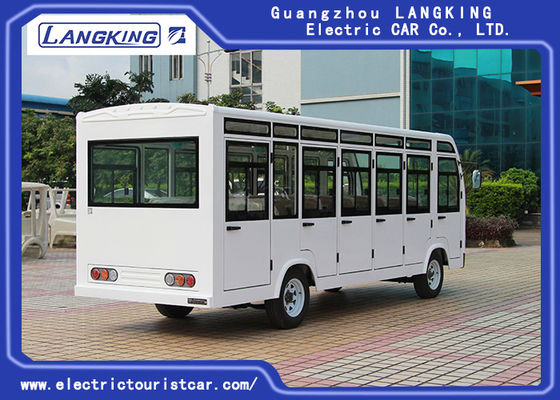 Four Wheels Electric Shuttle Bus 23 Seats With Door / Electric Mini Bus AC Motor