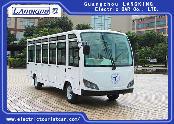Four Wheels Electric Shuttle Bus 23 Seats With Door / Electric Mini Bus AC Motor