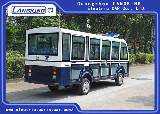 Closed Mini Electric Sightseeing Car 72V AC Motor With 14 Seaters Toplight / Dry Battery