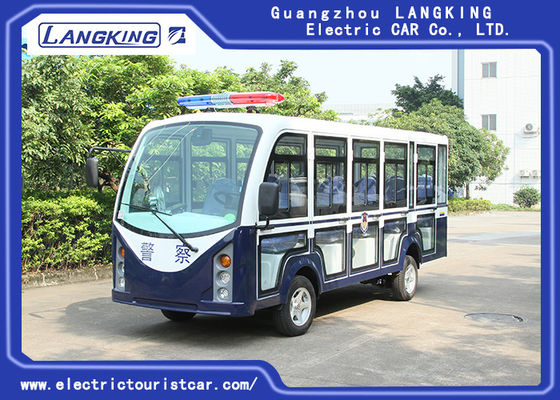 Closed Mini Electric Sightseeing Car 72V AC Motor With 14 Seaters Toplight / Dry Battery