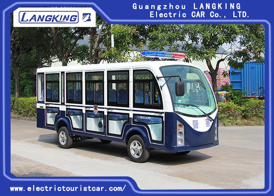 Closed Mini Electric Sightseeing Car 72V AC Motor With 14 Seaters Toplight / Dry Battery