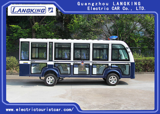 Closed Mini Electric Sightseeing Car 72V AC Motor With 14 Seaters Toplight / Dry Battery
