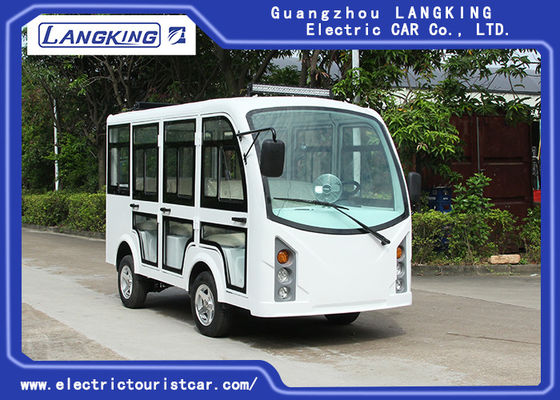 5KW Enclosed Passenger Cabin Electric Tourist Buggy 8 Seats White Color