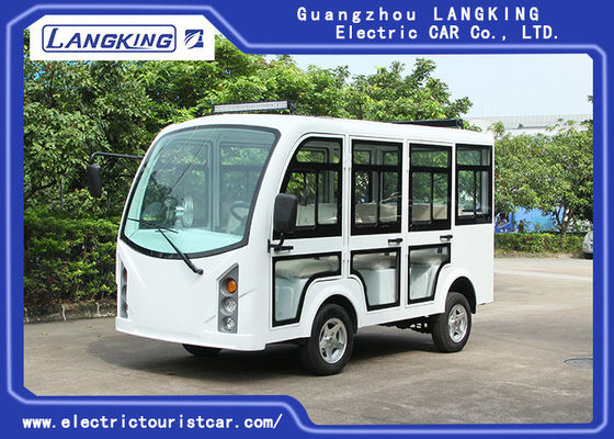 5KW Enclosed Passenger Cabin Electric Tourist Buggy 8 Seats White Color