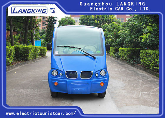 Blue Color Electric Patrol Car 4kW DC Motor Driven Battery Powered Carry Van With Enclosed Cargo Box
