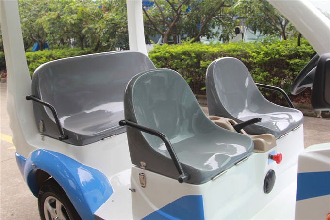 Blue / White Electric Golf Car With Toplight Fiber Glass 4 Seats For Resort 1