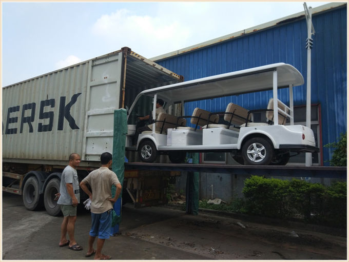 White 4 Passenger Electric Golf Cart , Factory Electric Cargo Vehicle 70km Range